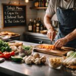 Repas faits maison livrés préparés avec des légumes de saison