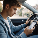 Jeune conducteur souscrivant une assurance auto pour réduire la surprime et rouler en toute sécurité