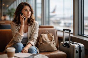 Voyageur utilisant une assurance voyage avec garantie annulation et rapatriement en 2026 pour partir en toute sérénité