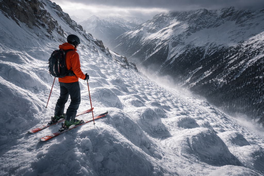 Vue vertigineuse du Mur Suisse, l’une des pistes noires les plus redoutables de France