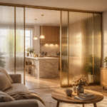 Verrière cannelée style Broken Plan 2026 laissant passer la lumière naturelle