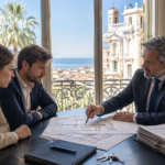 Avocat immobilier conseillant des clients dans un bureau à Nice