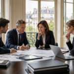 Réunion d’avocats et investisseurs autour d’un projet immobilier à Paris
