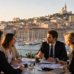 Experts-comptables en réunion face au Vieux-Port de Marseille