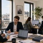 Experts-comptables travaillant dans un bureau moderne à Paris