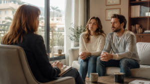 Consultation avec un sexologue à Nice accompagnant un couple dans un cadre rassurant