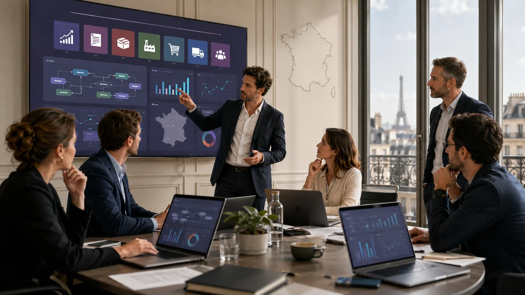 Consultants Odoo réunis autour d’un projet ERP en France