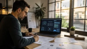 Consultant SEO expert en Claude travaillant sur un workflow dédié au référencement naturel