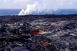 Le champs de lave du volcan, Kilauea, Hawaii