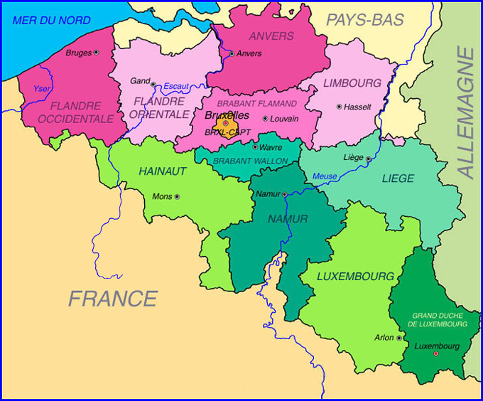 Les dix provinces de Belgique